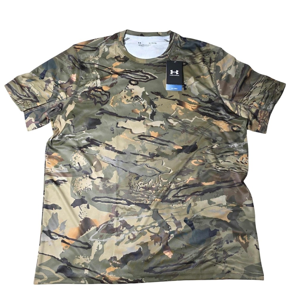 Under Armour Iso-Chill Brush Line Short Sleeve T-Shirt Forest All Season Camo XL